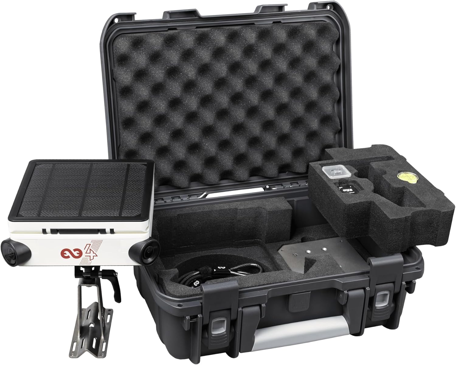 Enlaps Pack Tikee 4 with Hard case - 12MP 6K Autonomous Timelapse Camera and Accessories, 220° Panoramic Angle, Solar Panel, 4G/LTE WiFi, Remote Monitoring, Weatherproof IP66, Ideal for Construction