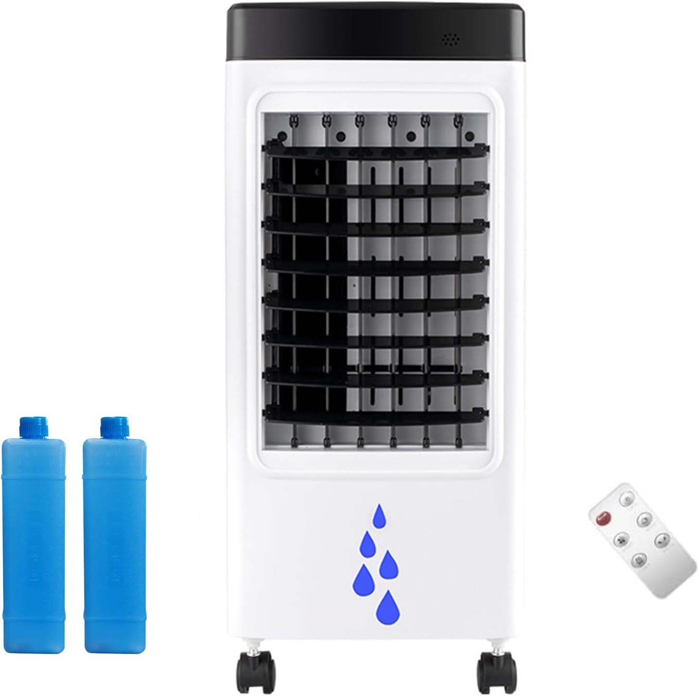 Portable Air Conditioners, Swamp Cooler with 6 L/1.59 Gal Water Tank, 7H Timer, Auto Oscillating, 2 Ice Packs, Portable Cooling Fan for Office Room Kitchen