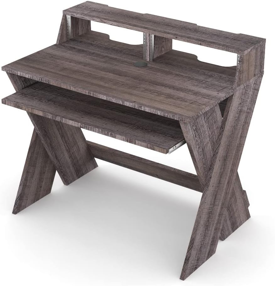 Glorious Sound Desk Compact Professional Studio Workstation with Pull-out Keyboard Compartment (Walnut)