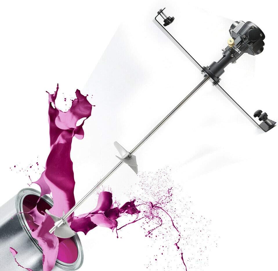 Pneumatic Bracket Mixer, 50-Gallon 1/2 HP 31.5Inch Pole Tank Barrel Air Mix Clip Paint Blender Automatic Paint Mixing Stirring Machine Ink Coating Mix Tool with Stainless Steel Blade