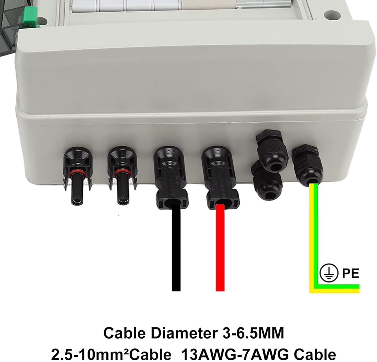 2 String Solar PV Combiner Box DC1000V 2 in 1 Out 15A Circuit Breaker