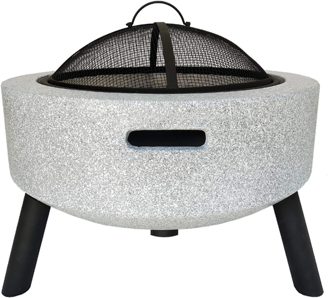 Outdoor Fire Pits Fire Bowl,Magnesia Barbecue Grill,Used for Outdoor Garden Fire Pit Heating/Barbecuing,Garden Terrace Brazier and Patio Stove,Black/White