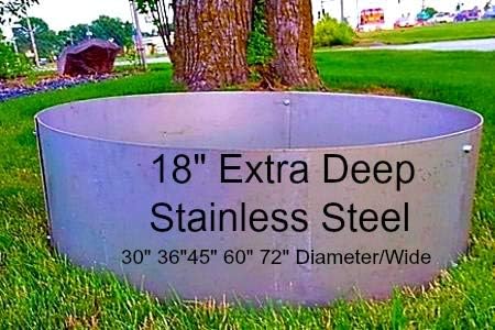 Round Stainless Steel Fire Pit Liner Campfire Ring - 60 Dia. x 12 Deep