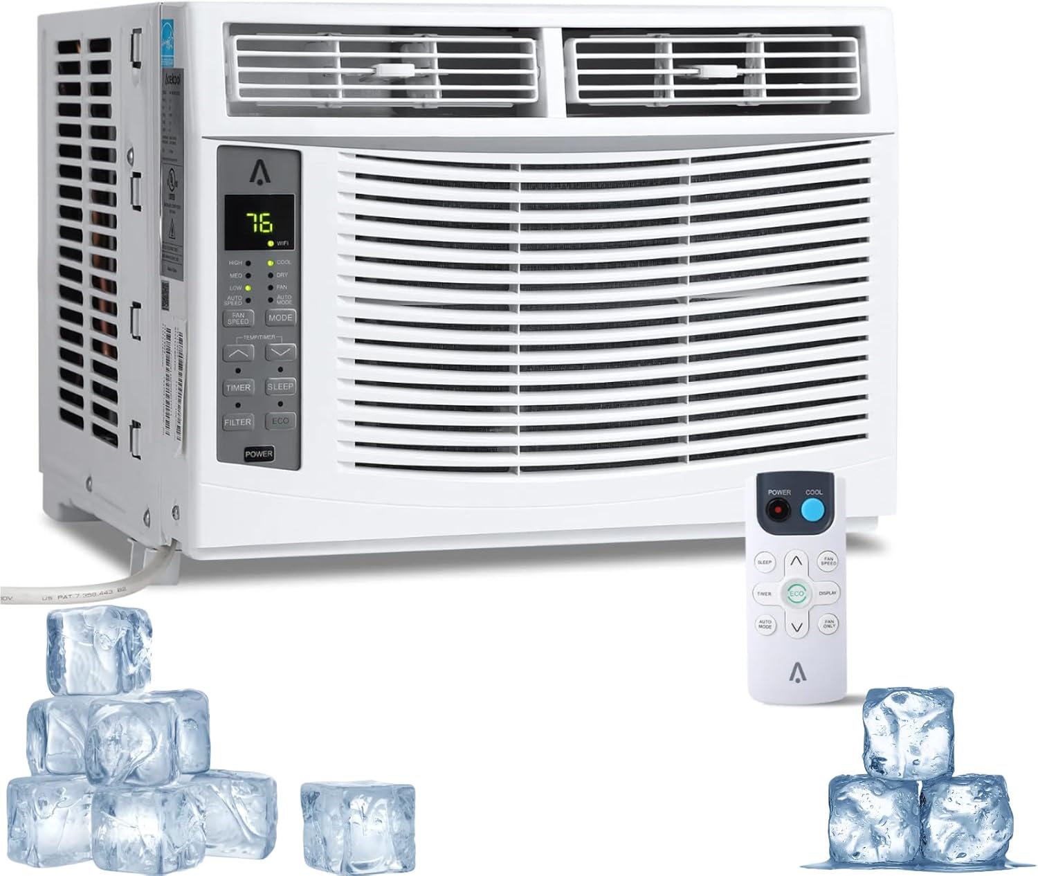 Window Air Conditioner 6000 BTU for Bedroom, Compact AC Unit with Remote Control, 3 Fan Speeds & Sleep Mode, 115V, UL/DOE Certified