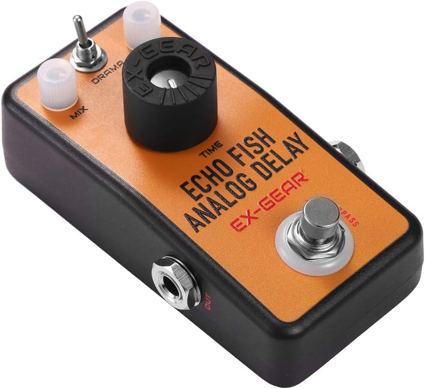EX-GEAR Echo Fish Analog Delay Guitar Pedal with Drama Switch, True Bypass