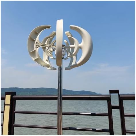 3000W Low Noise Vertical Wind Turbine for Home & Industrial Use - 24V/48V High Efficiency Small Wind Generator with MPPT Control - Eco-Friendly Energy Solution (Red)