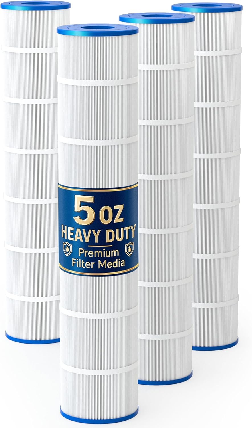 Upgraded 5oz C5030 Pool Filter Cartridges, Compatible with Hayward SwimClear C5000/C5020/C5025/C5030, Replaces OEM CX1280XRE, Pleatco PA131, 4-Pack, 524 Sq.Ft Total, Premium Media