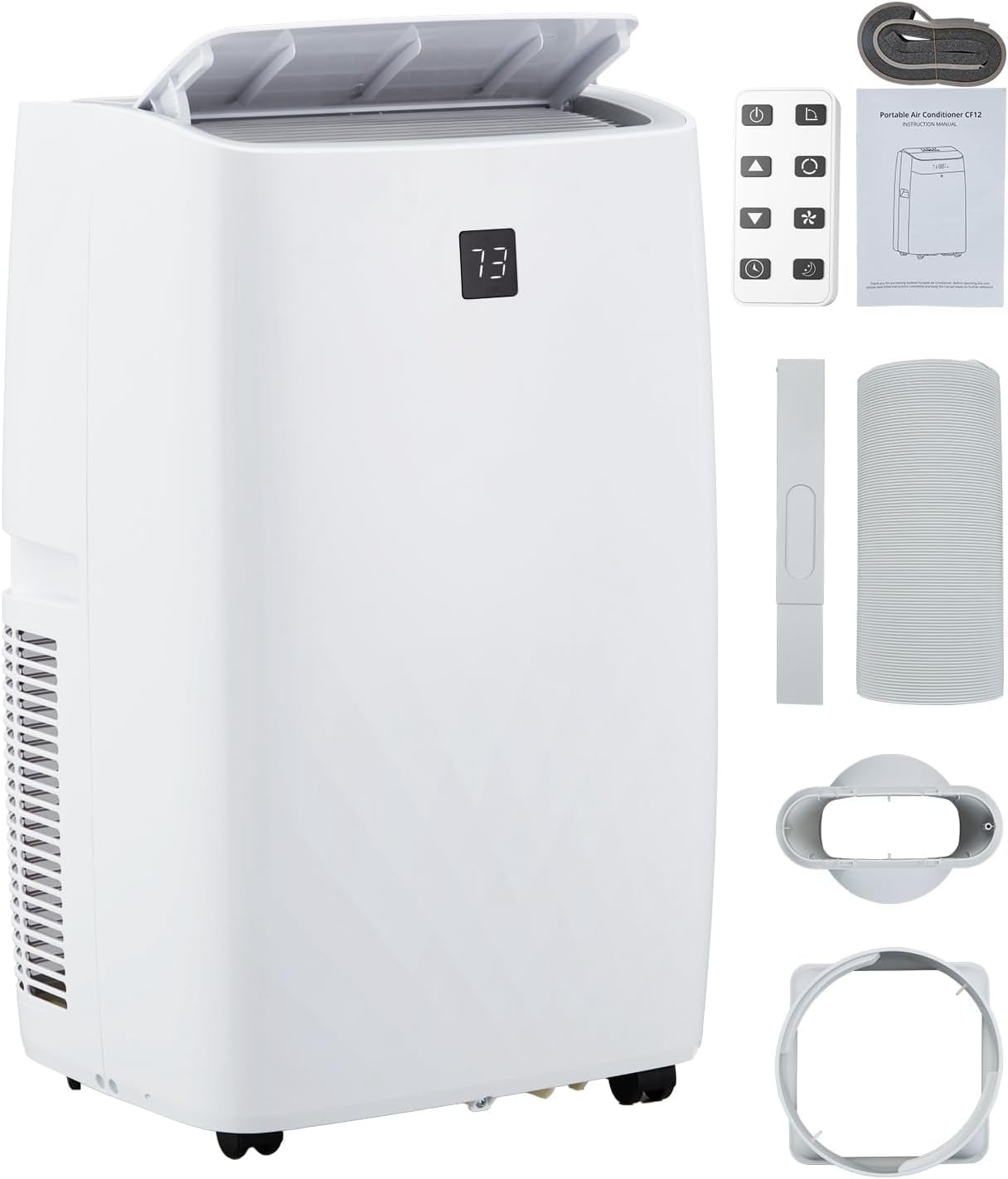 12000 BTUs Portable Air Conditioners with Remote Control, 3-in-1 Freestanding Cooling AC Unit with Fan & Dehumidifier for Room up to 550 sq.ft., Fits for Large Room, Office