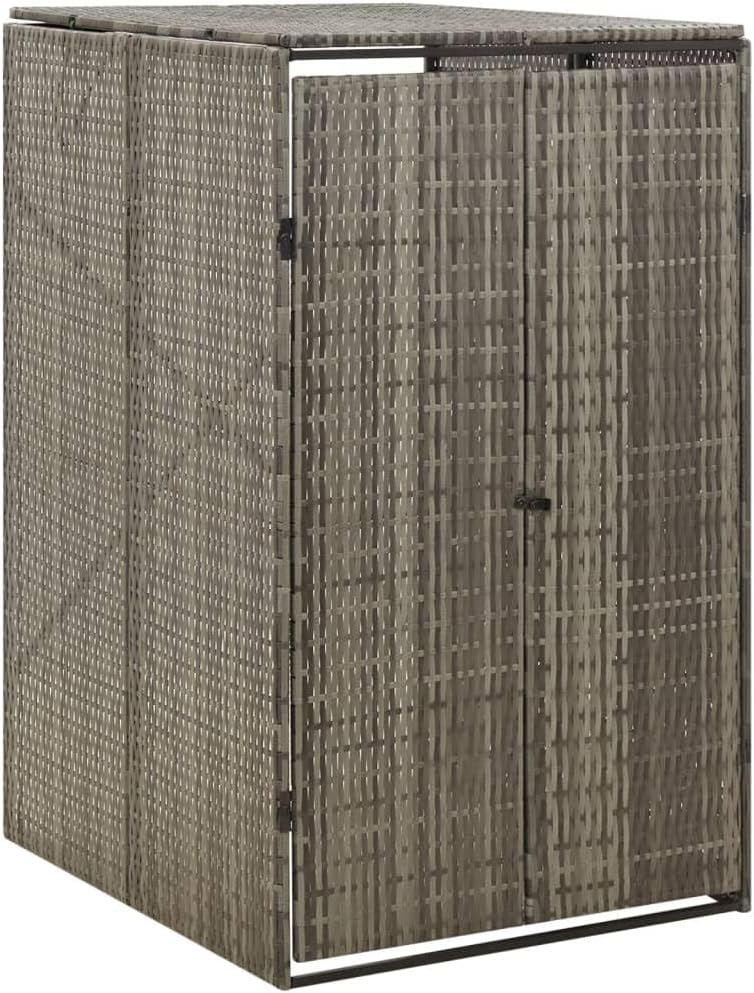 Single Wheelie Bin Shed Gray 27.6