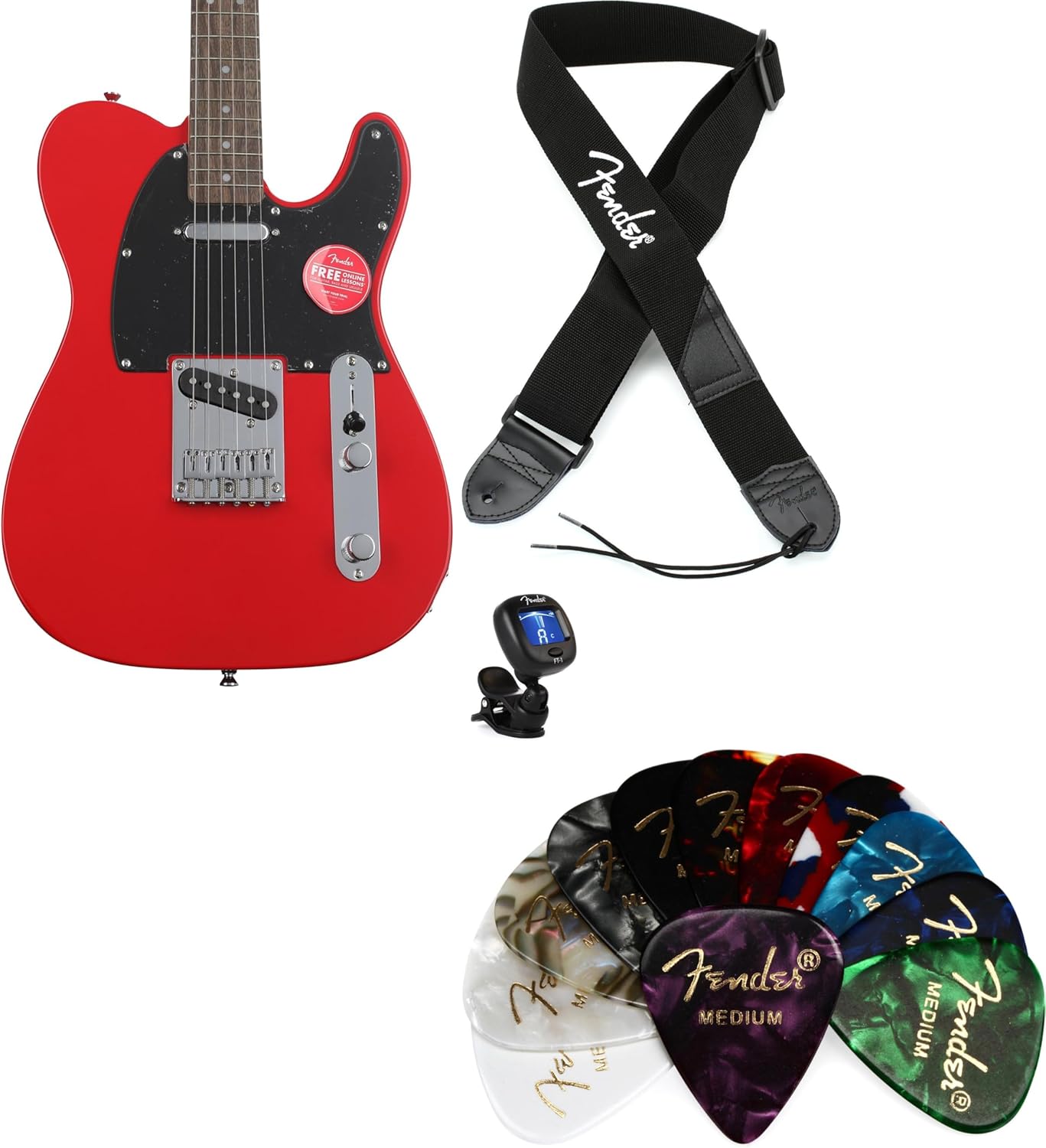 Squier Sonic Telecaster Electric Guitar Essentials Bundle - Torino Red