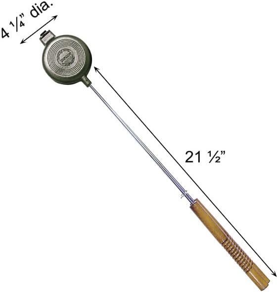 Stonebridge Mall Cast Iron Original Round Pie Iron for Outdoors, Backyard, Campfire, and Fire Pits