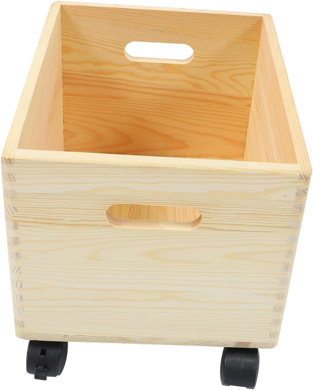 1Pc Multi Functional Wooden Storage Box with Wheels Portable Organizer Practical and Lightweight Design for Home Versatile Sundries Holder with Smooth Polishing