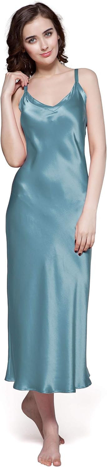 LilySilk Silk Nightgown for Women Mulberry Silk Maxi Fitted Dress Long Flowy for Spring Summer