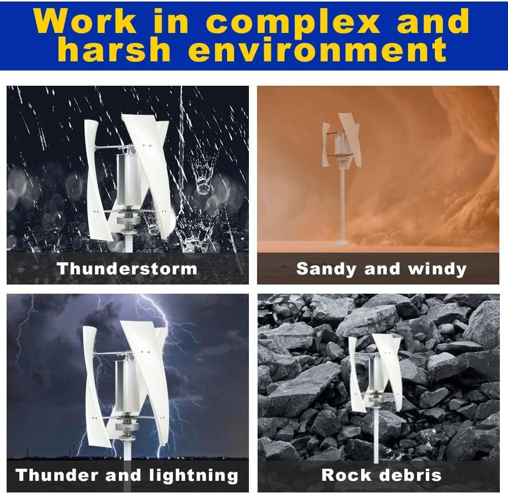 10000W 12V-220V Wind Turbine Generator 3 Blade W/Controller Wind Power Turbine Generator Kit Low Noise Suitable for Outdoor Garden Lighting,24v