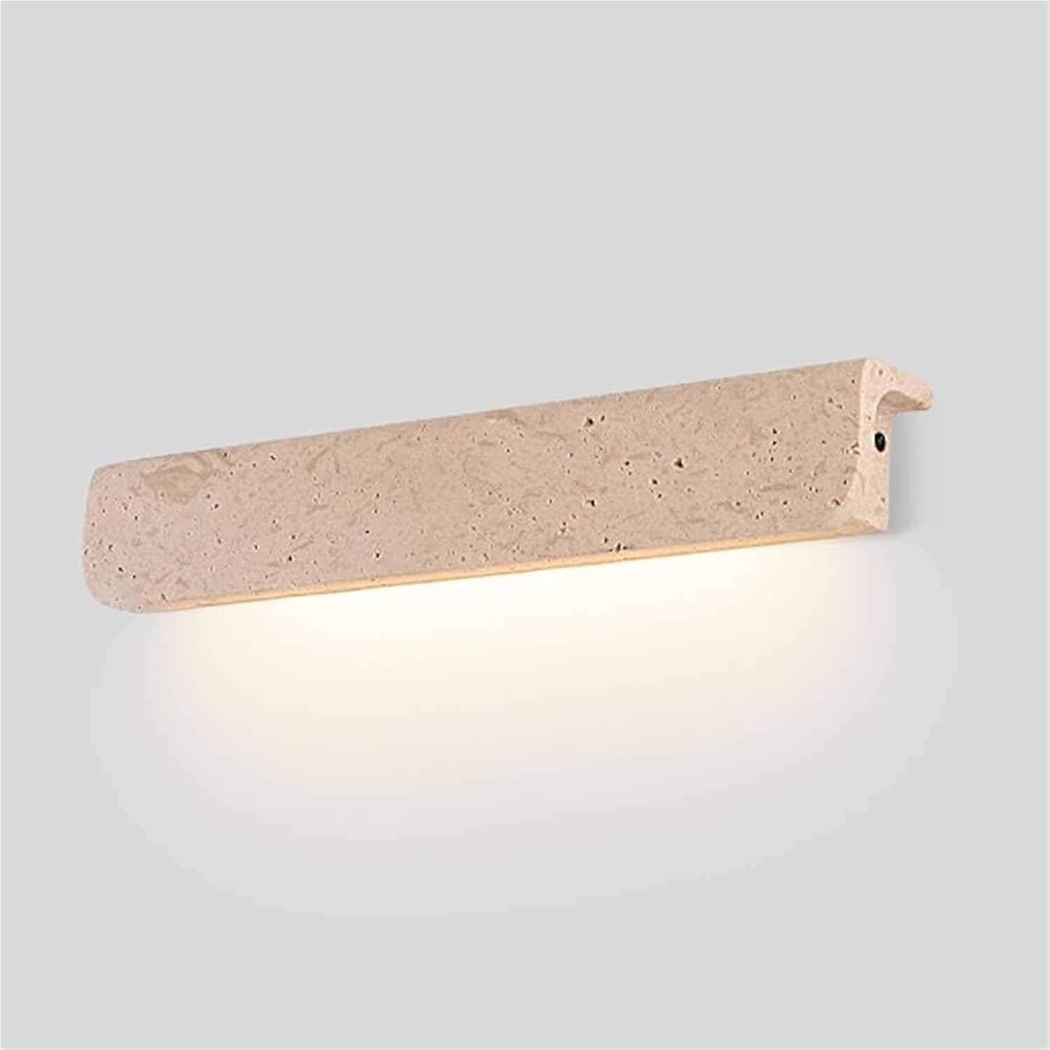 Outdoor/Indoor Stone Wall Lamp Japanese Style Yellow Travertine Wall Light IP65 Waterproof Long Strip LED Lighting Fixture Modern Marble Exterior Wall Sconce for Courtyard Porch(32cm)