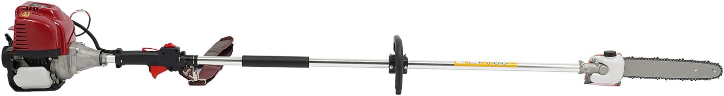 37.7CC 4 Strokes Gas Pole Saw, 12-Inch Cutting Bar Long Tree Trimmer Gas Pole Saws, Powerful Pruner Chainsaw for Wood Cutting, Sawing High-altitude Branches