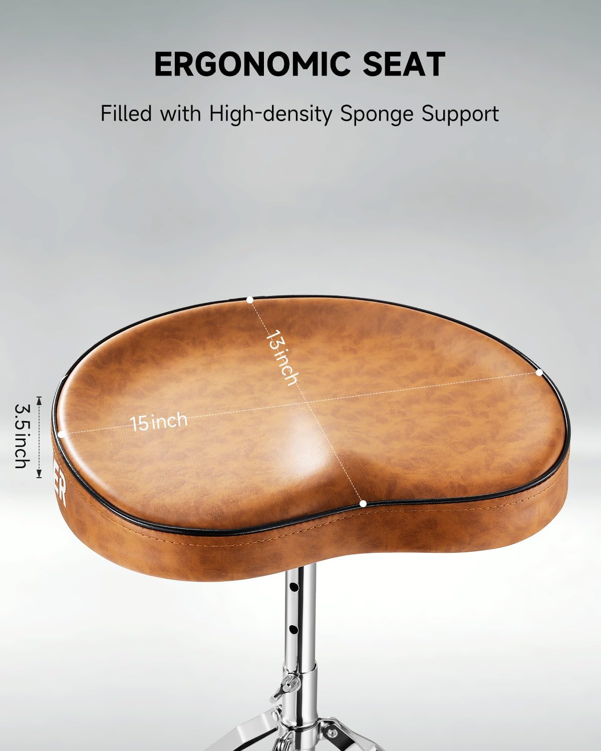 Donner Mini Electric Drum Amp 20W Wireless Electronic Amplifier DDA-20 Portable for Home Practice with Donner Saddle Drum Throne Height Adjustable Padded Seat Stool Brown