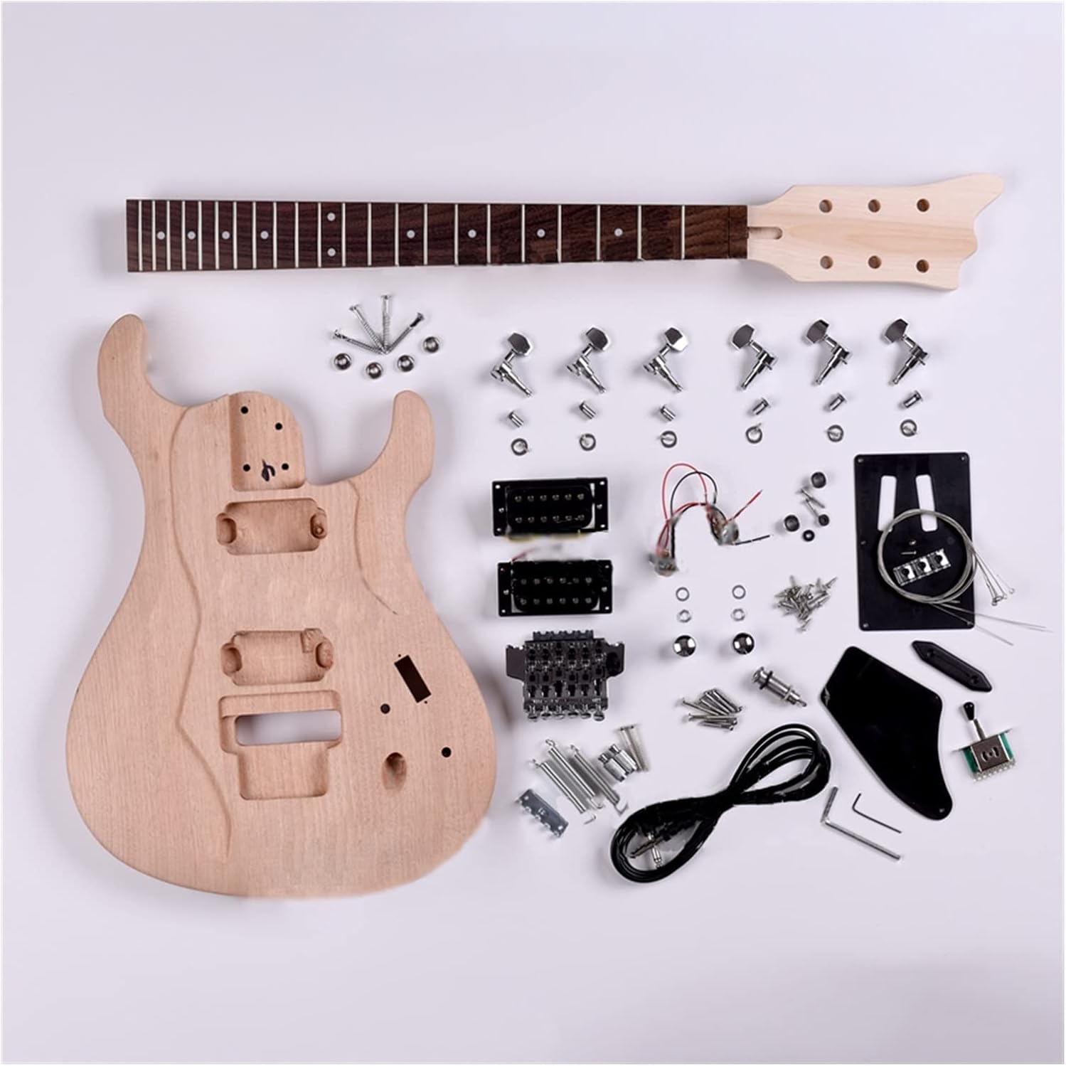 DIY Electric Guitar Kit 6 Strings DIY Electric Guitar Kit with Tremolo System Mahogany Body Maple Neck Rosewood Fingerboard