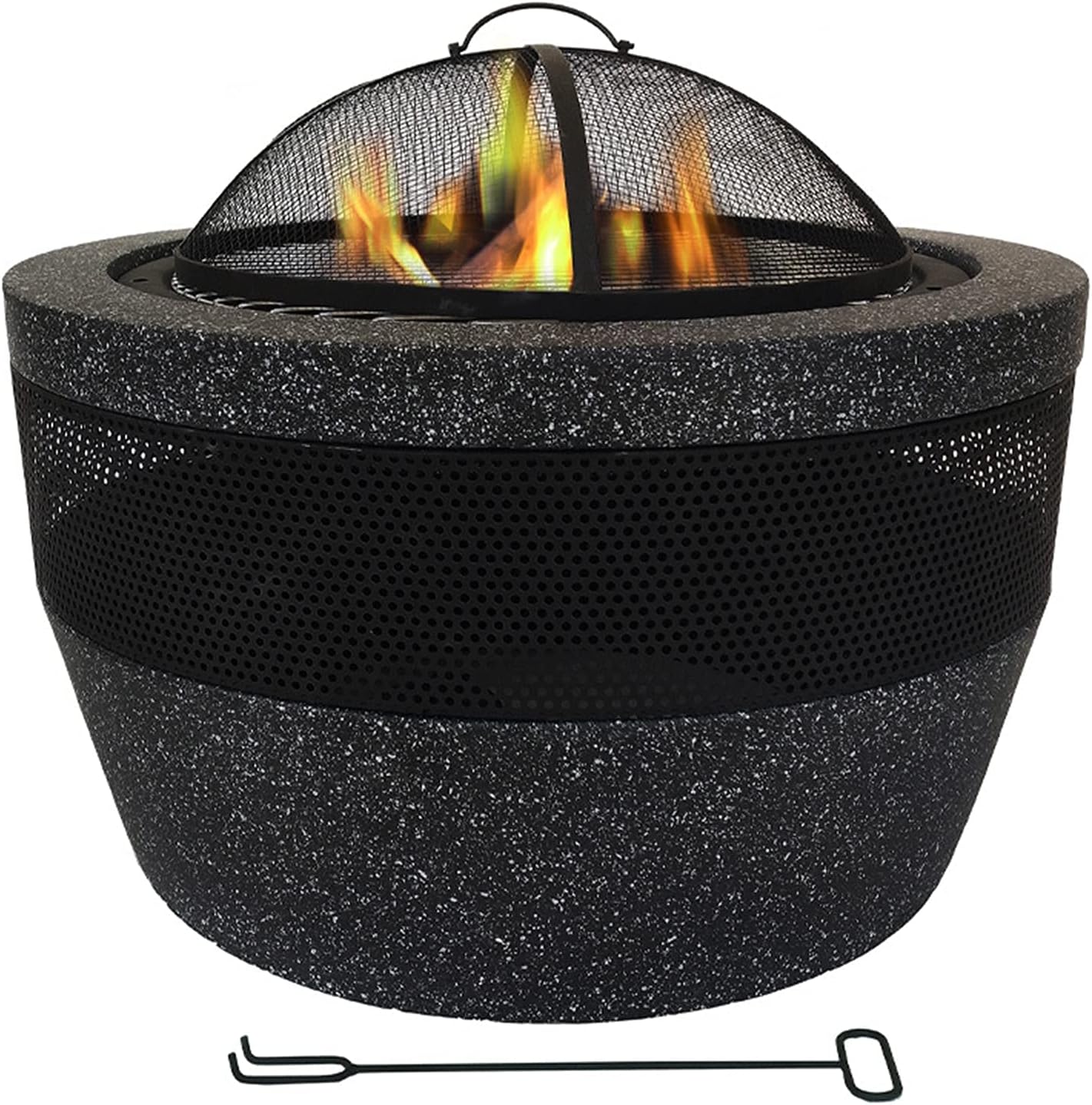 Fire Pit Wood-Burning fire Pit, Ultra-deep Metal Brazier, Barbecue Heating fire Pit, 27-inch Multi-Function Barbecue Fireplace