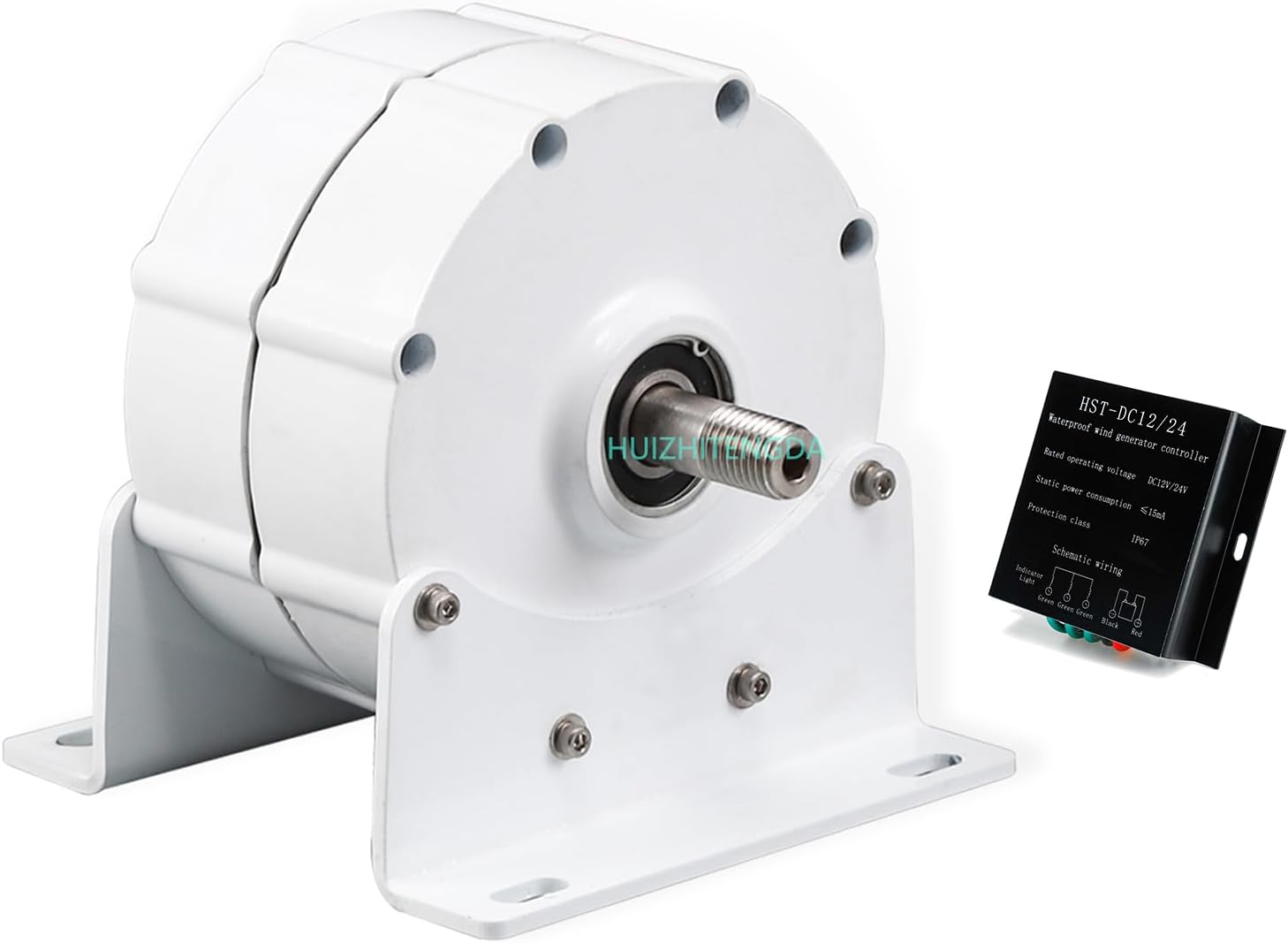 300Rpm 12V 24V 48V 2000W DC Generator Permanent Magnet Alternator Coreless Maglev for Solar Panel Wind Turbine (White)