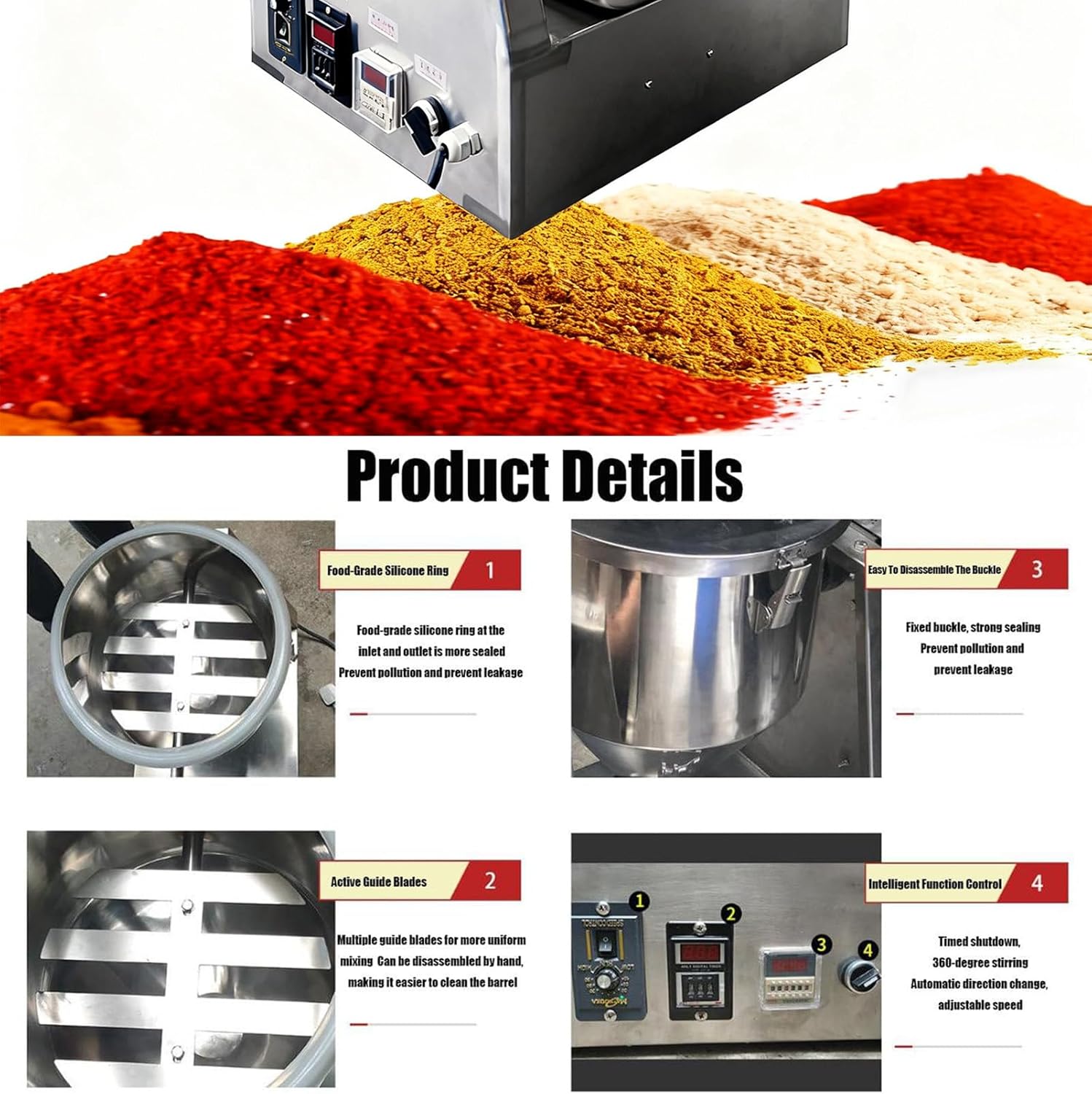 Electric Dry Powder Mixer, 5L/10L/20L Granual Mixing Machine, Laboratory Stainless Steel Dry Powder Drum Mixer, Feed Blender Machine, for Medicine Powders/Nuts/Cereals 20L (20L)