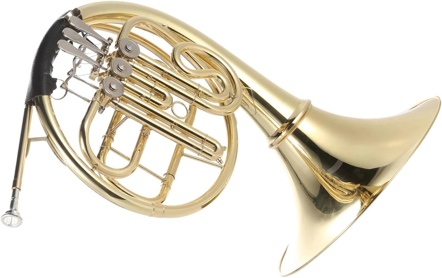 4 Key French Horn Bb Single Row French Horn 3 Keys Brass Gold Lacquer With White Copper Mouthpiece With Box