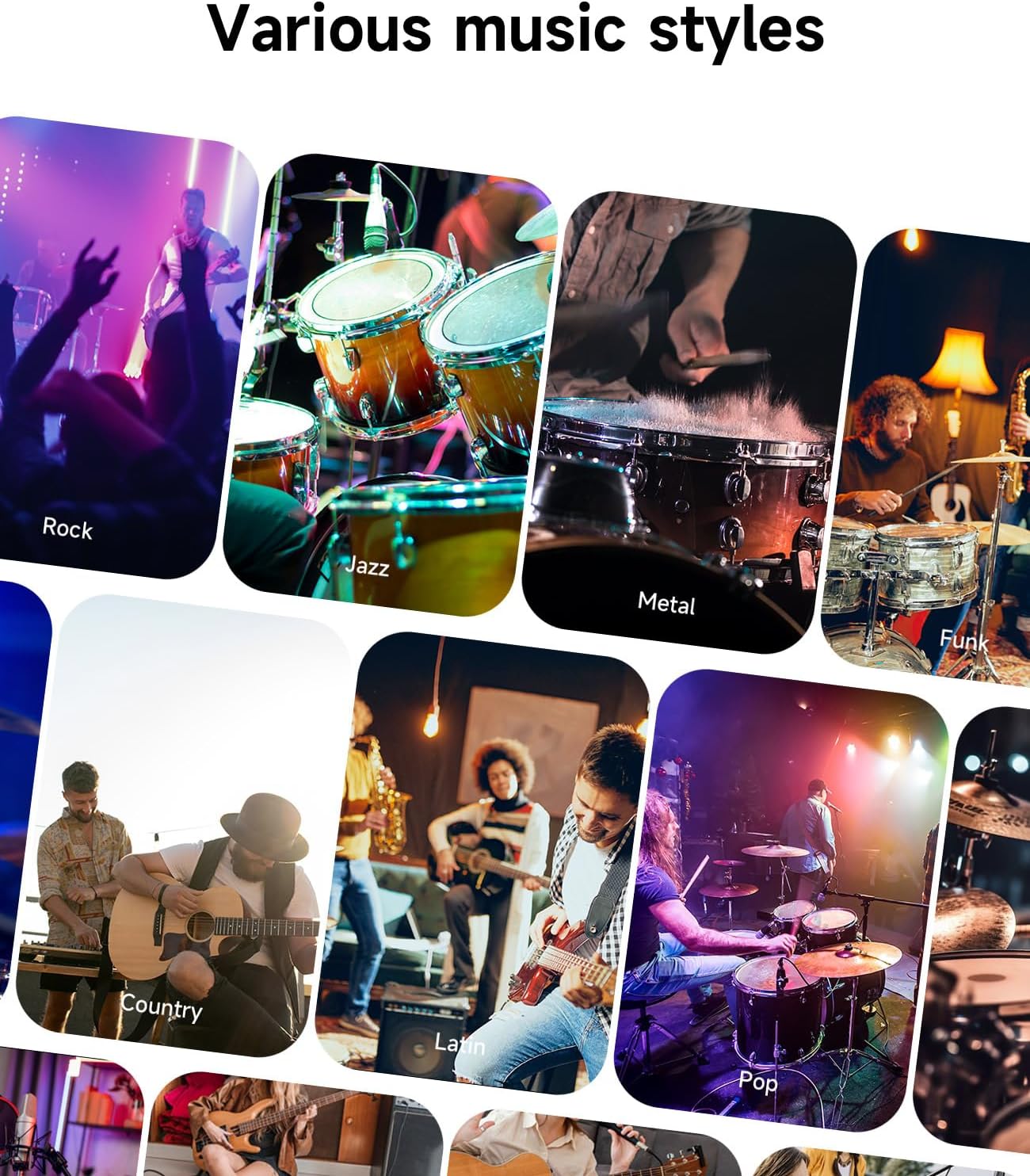 Upgraded Air Drumsticks with Speaker, Virtual Drum Sticks, Electronic Drum Set & Pedals & Bluetooth Adapter & 8 Sounds, 3D Motion Sensing RGB, for Home & Party Adults, Kids, Christmas Gift (Black)