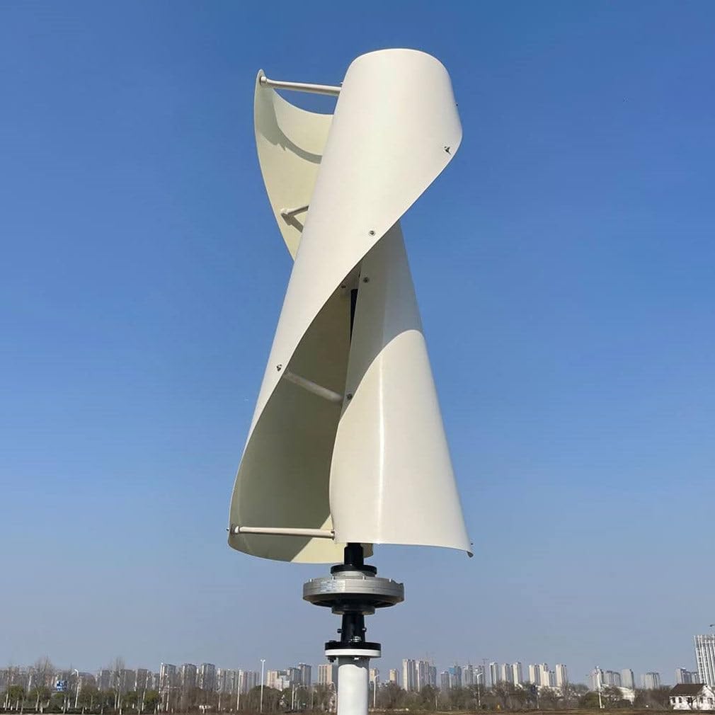 12V 24V Vertical Wind Turbine Generator Kit, Helix Maglev 2-Blade Wind Power Generator with Charge Controller, Efficient Renewable Energy Solution for Home & Off-Grid Use