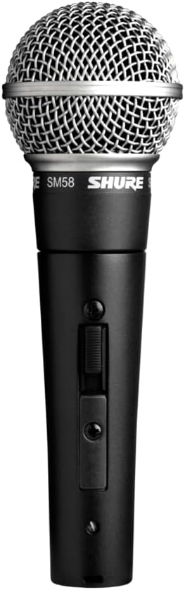 Shure SM58 Pro XLR Dynamic Microphone with On/Off Switch - Professional Studio & Live Performance Cardioid Mic for Vocals, Podcasting, and Recording (SM58S)