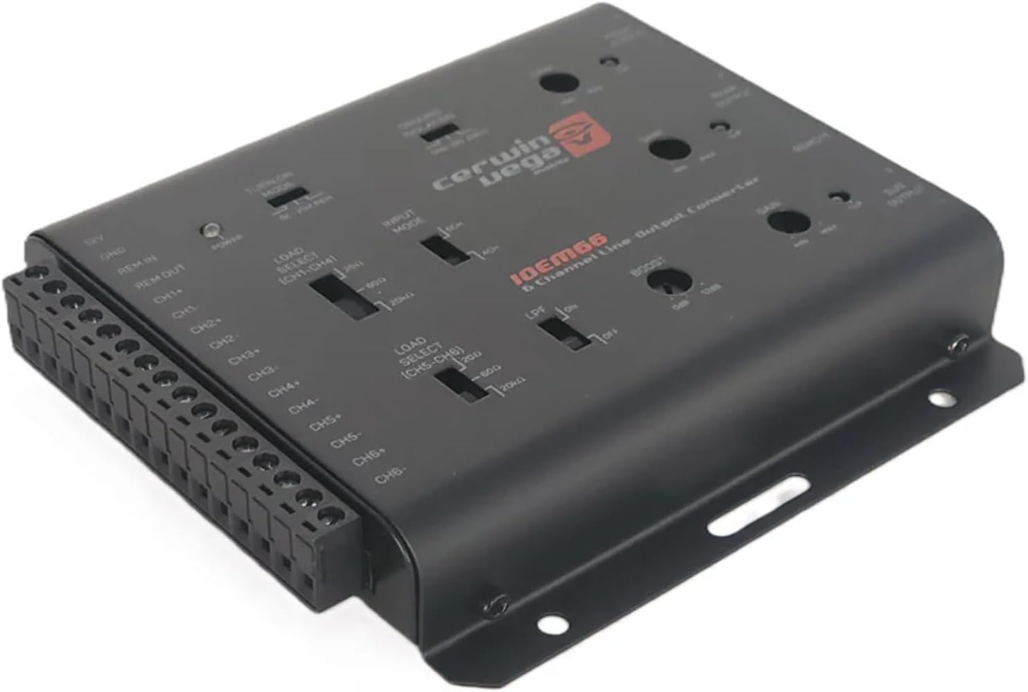 CERWIN-VEGA! 6-IN/6-OUT Line Output Converter Car Audio Amplifier Interface with RCA 6-Channel Flexibility Bass Knob Adjustable Frequency Ground Isolation IOEM66