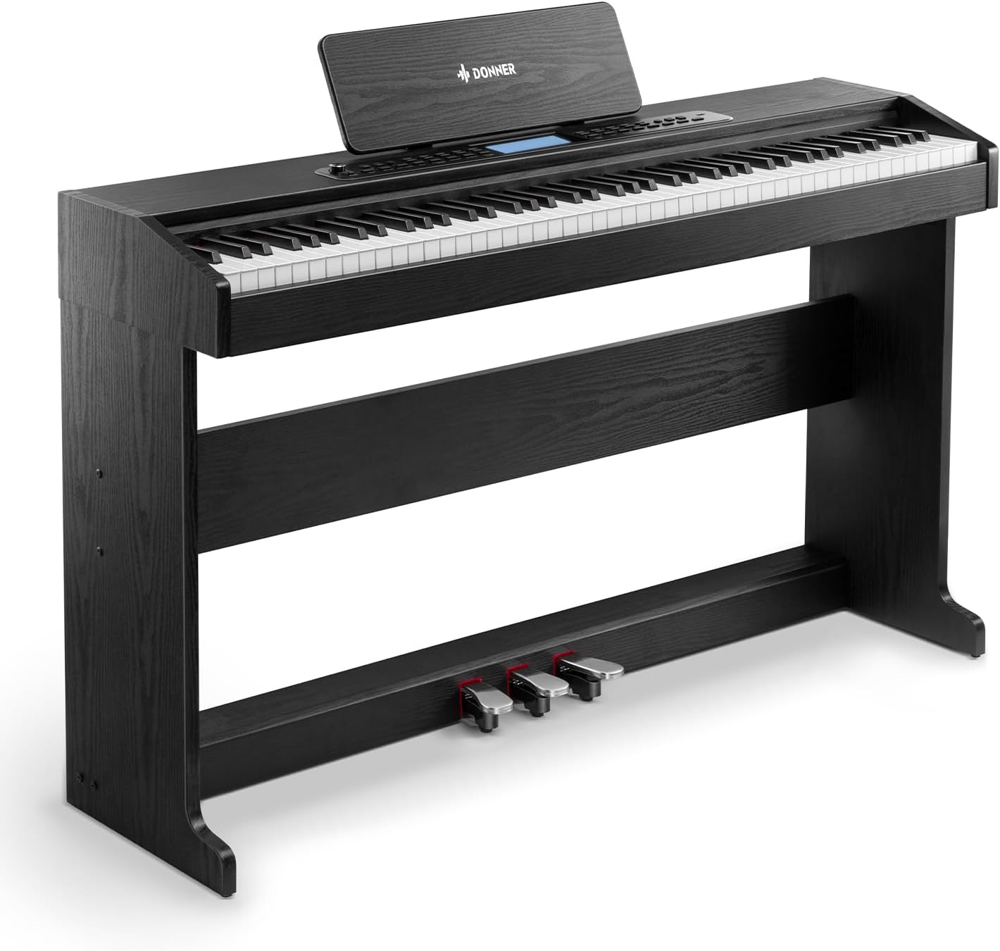 Donner DDP-95 Digital Piano with 88 Key Weighted Keyboard, Beginner Full Size Electric Piano Keyboard Boast Wireless Connection, 4.3