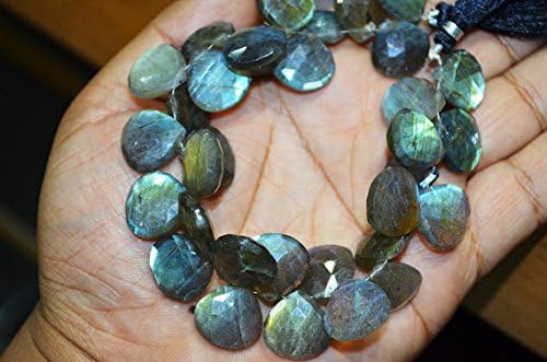 13 inch natural beads strand of 15mm faceted heart labradorite gemstone beads for DIY jewelry - necklace, bracelet, earring, ring.