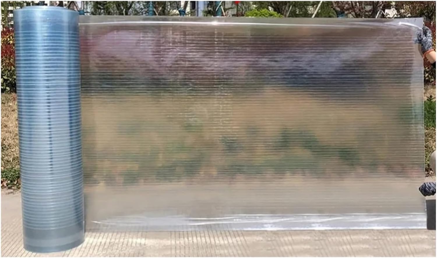 Greenhouse Roofing Cover, Transparent Insulation Day Lighting Panels, Clear Glassfiber Canopy Cover for Garden Patio Replacement(1.5 * 7m)