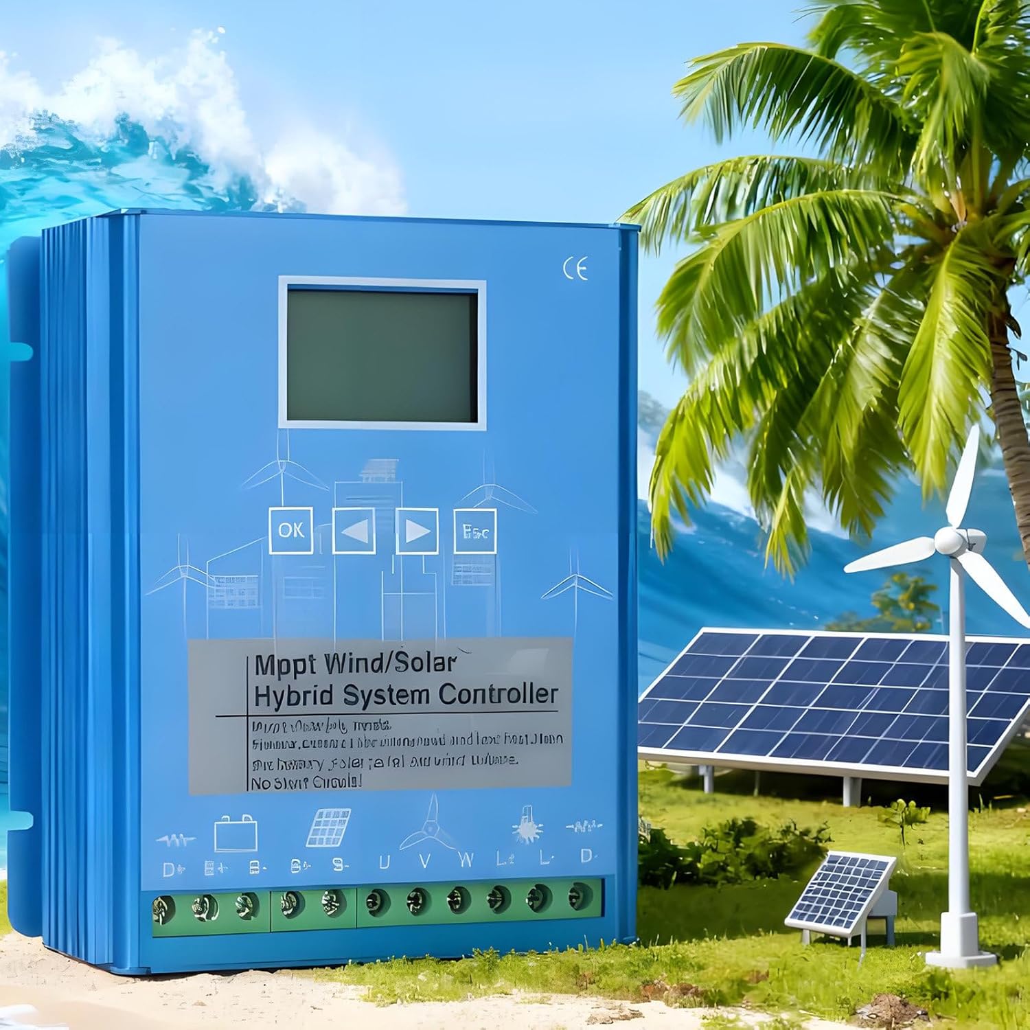 Off Grid Wind Solar Hybrid Charge Controller,12V 24V 48V Auto Regulator,15KW MPPT Charging Boost Controller,for Communication Base Stations 24V/48V(Auto)