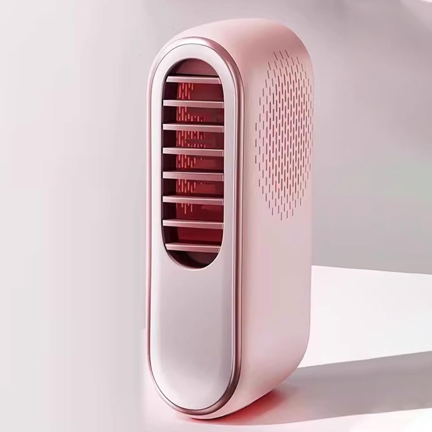 Fans That Blow Cold Air 3 Wind Speeds Desk Air Conditioner Small Quiet Bladeless Design Handheld Small Fan Rechargeable No Assembly Required(Rose)