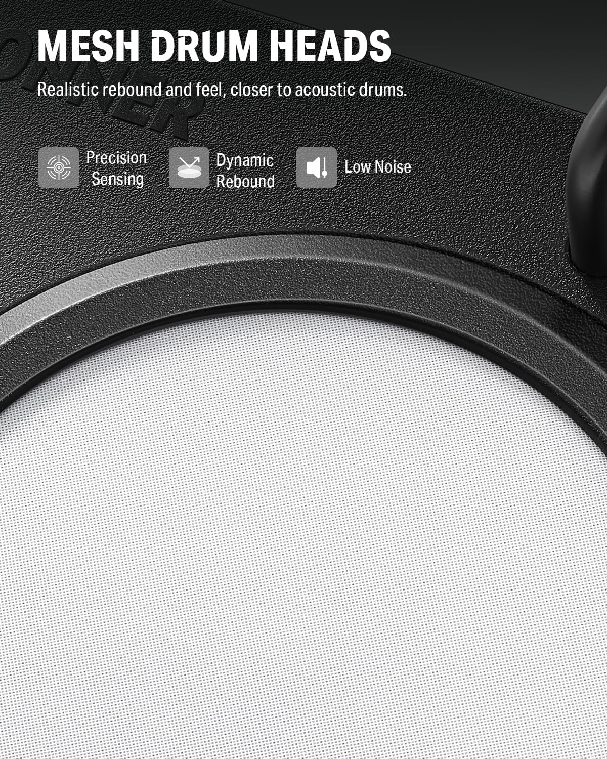 Donner Beat Go Electronic Drum Set, Portable Electric Drum Kit with Training Lessons for Beginners, Compact Table Drum with Drumstick and Backpack, 180 Voices 30 Demo Songs 15 Drum Kits