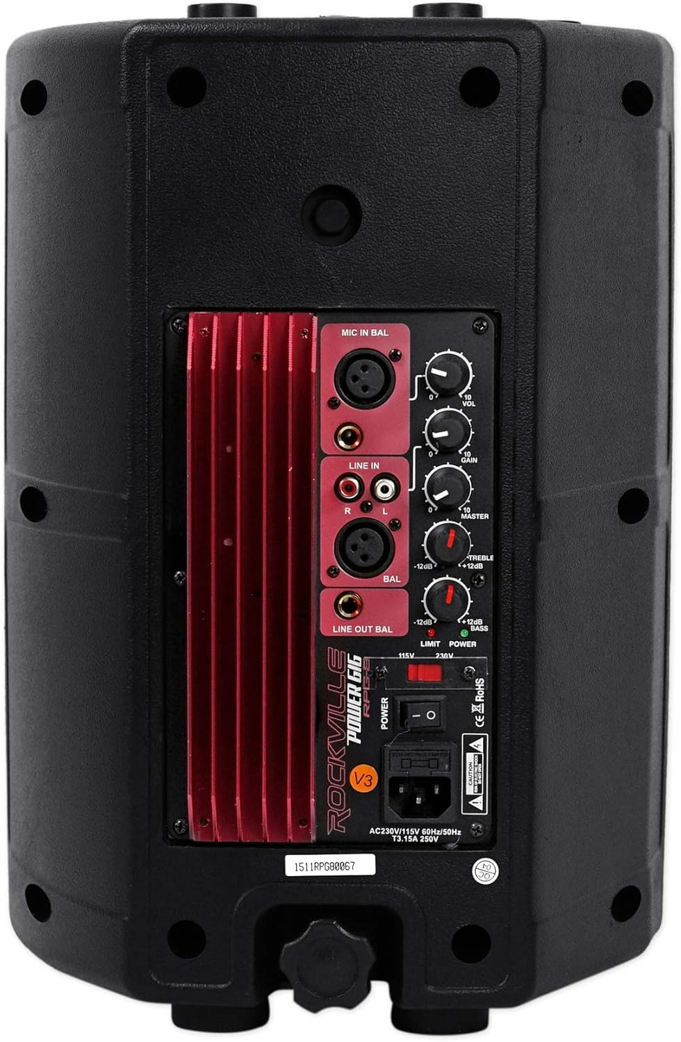 Rockville Power Gig RPG8 Bundle: Pair 8-in 400-Watt Peak / 100-Watt RMS Powered Active 2-Way DJ PA Speakers, Flyable M8 Threading, 35-mm Pole Socket, Linear Class AB Amplifier, 2-Piece