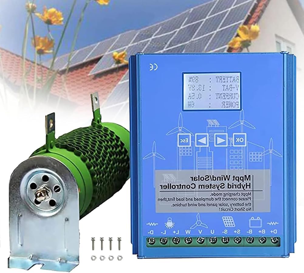 15000W Off Grid Hybrid Wind Solar Controller with Unloader Auto 12V/24V/48V MPPT Wind Turbine Generator Charge Controller for Home, Boat, Street Light