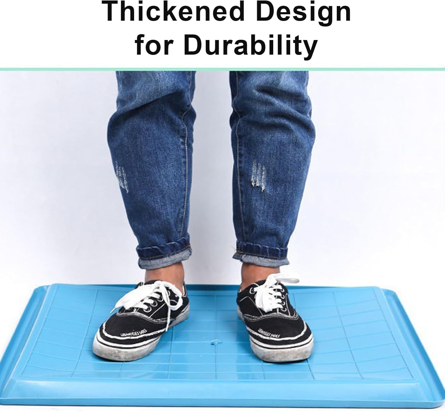 3 Large Plastic Trays Oil Drip Pan for Under Car Non-Slip Bottom Plastic Pan Refrigerator Tray Washing Machine Drip Pan(Blue,43x32x2.7cm/16x12x1in)