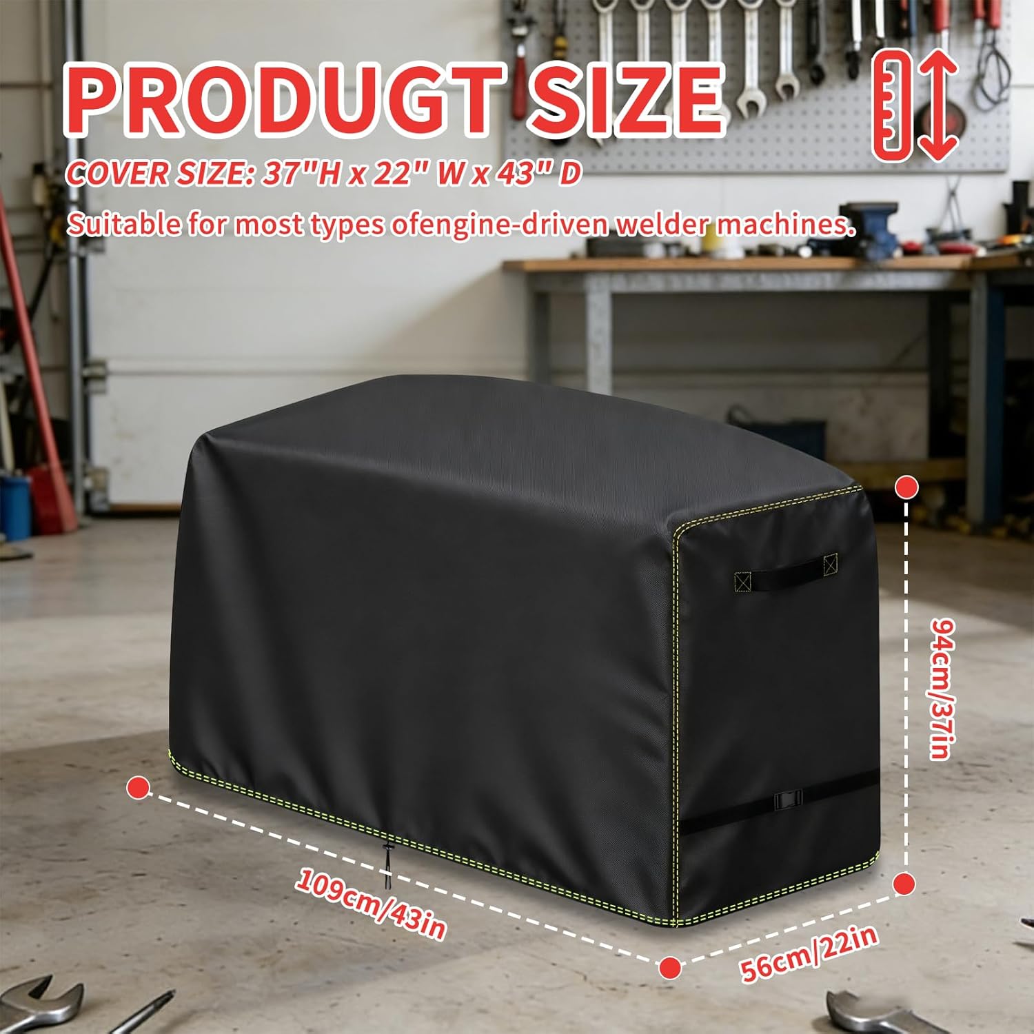 Engine Welder Generator Cover —600D Heavy Duty Waterproof Engine Driven Welder Cover, Welding Machine Cover for Ranger GXT Series,All-Weather Protection, 37