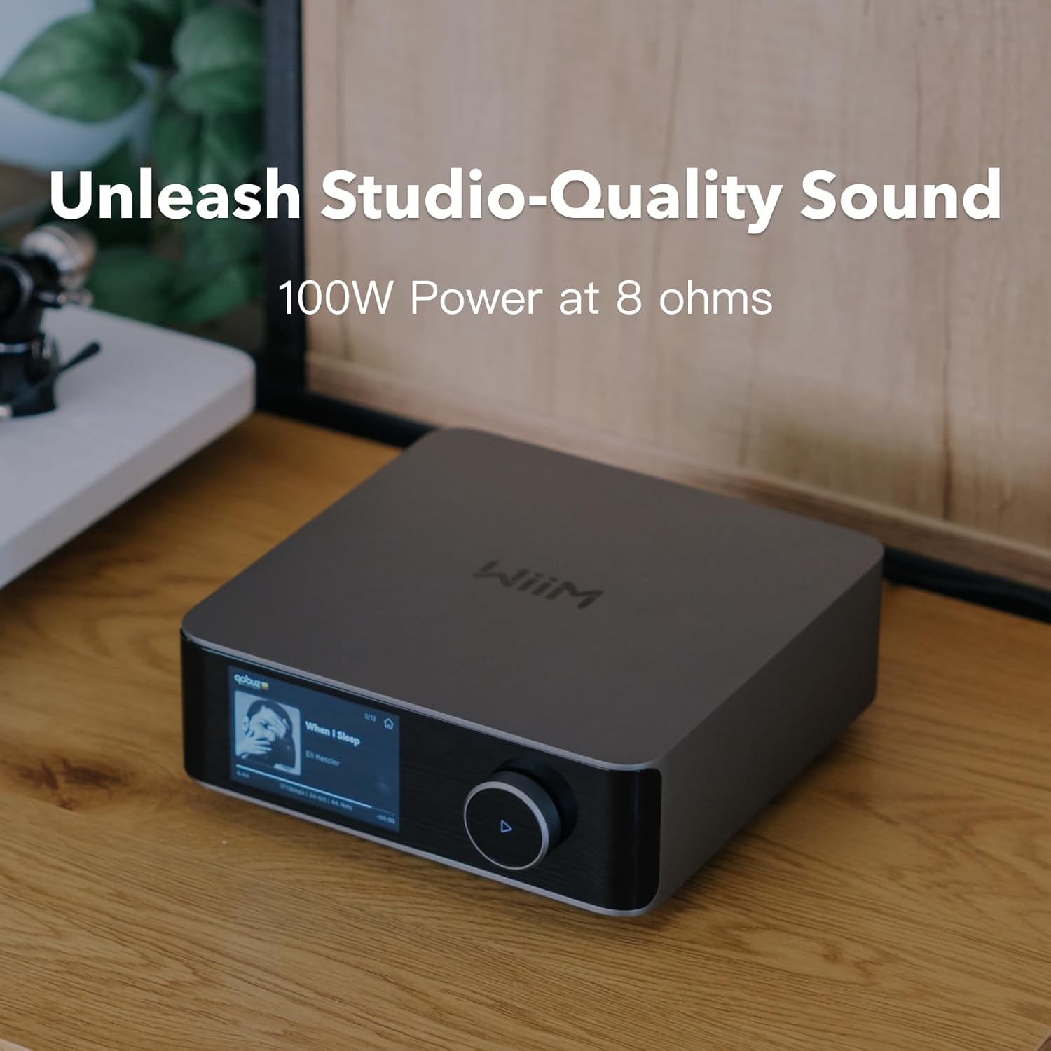 WiiM Amp Ultra with Voice Remote 2 | 100W Streaming Amplifier with Premium ESS ES9039Q2M DAC & Dual TI TPA3255 Amps | Built-in RoomFit EQ & Touchscreen | HDMI ARC, Optical, RCA Inputs | Silver