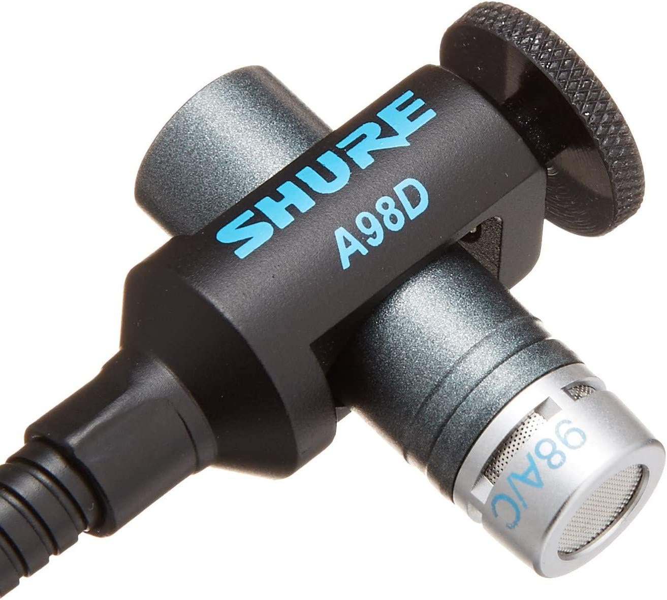 Shure BETA 98AD/C Drum Microphone - Miniature Cardioid Condenser Mic with RPM626 in-Line Preamplifier, A98D Drum Mount for Secure Placement and C98D 15' Cable - Ideal for Snares, Toms and Percussion
