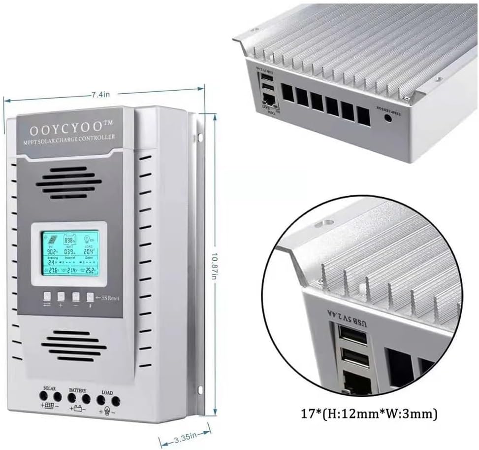 100amp MPPT Solar Controller, 100V Input, LiFePO4 (Lead Acid AGM) Lithium Battery, Maximum Input Voltage 100V, Power 1300W / 2600w (12V / 24V), Automatic Identification (k100a)