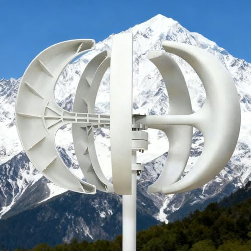 Kang 10000W Wind Turbine Generator Kit, Quiet 5-Blade AC 12V/24V/48V Wind Turbines for Home, Farm, Boat, Efficient Renewable Energy Solution (White, 220V)