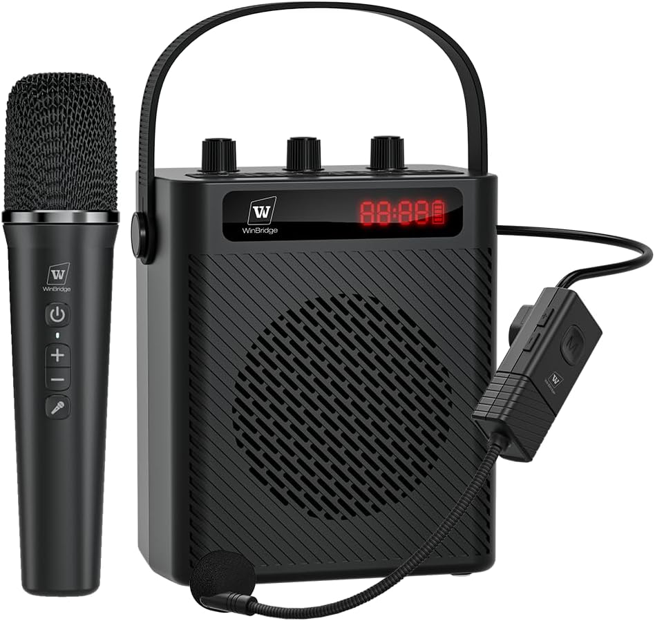 40W Bluetooth 5.3 Voice Amplifier with Headset Mirophone & Handheld Mic, Portable Rechargeable PA System for Teachers & Events,Wireless Karaoke Speaker with 4 Sound Effects for Guitar S95