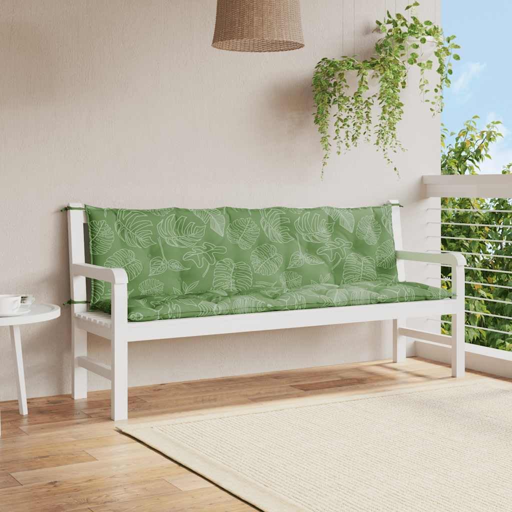 Garden Bench Cushions 2 pcs Leaf Pattern Oxford Fabric Garden Furniture Accessory