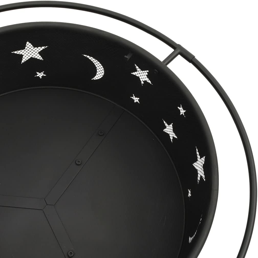 CHARMMA Fire Pit with Poker 29.9XXL Steel-9.56KG