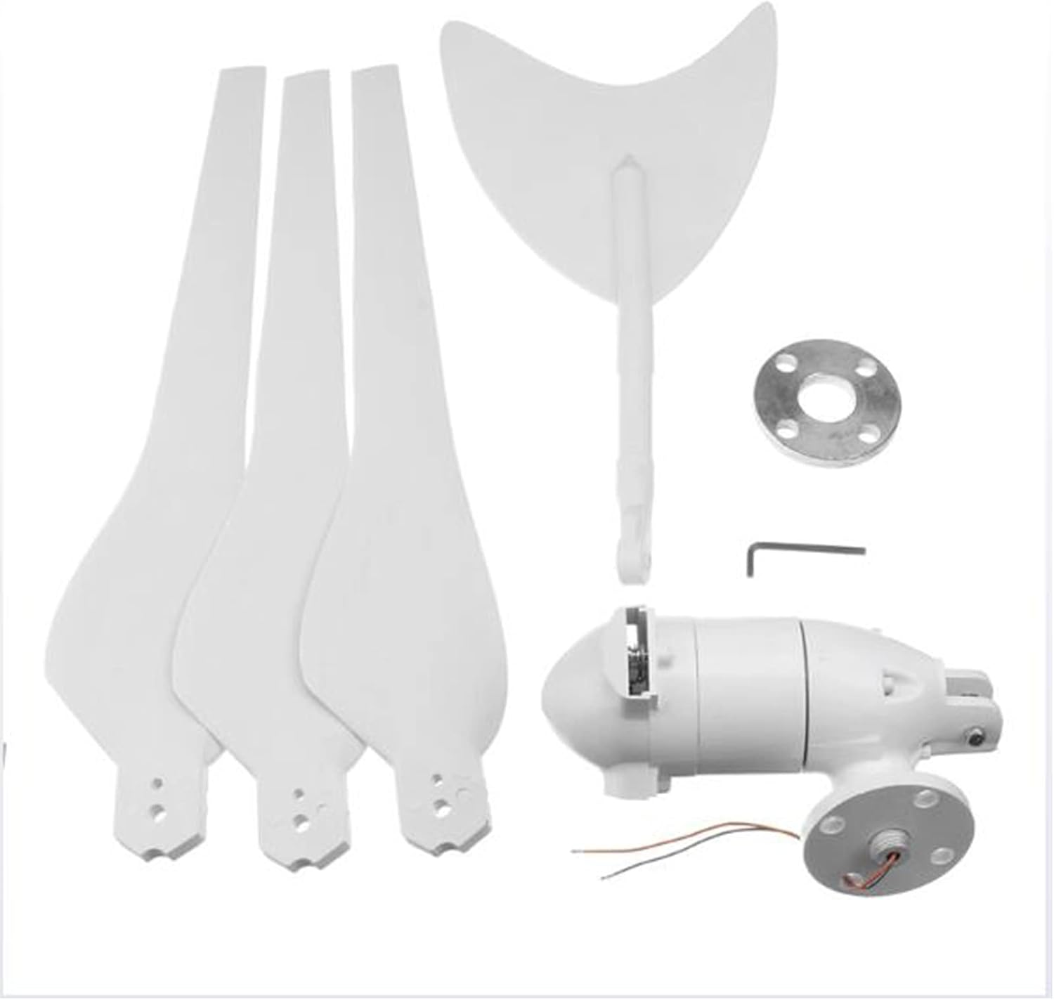 10000W No Noise Horizontal Axis Wind Turbine Generator, 12V-220V Automatic Wind Adjustment, Applicable to The Need for Power Supply Places(White)