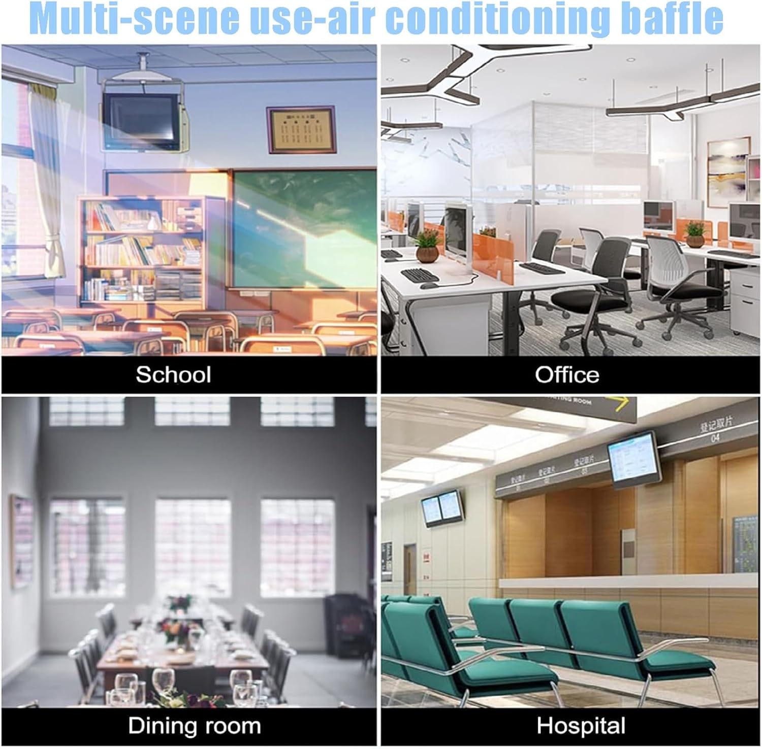 Air conditioning deflector Air Conditioner Deflector for Central Air Conditioning System ABS Light and Flexible Guide Wind Prevents Air Blowing Straight