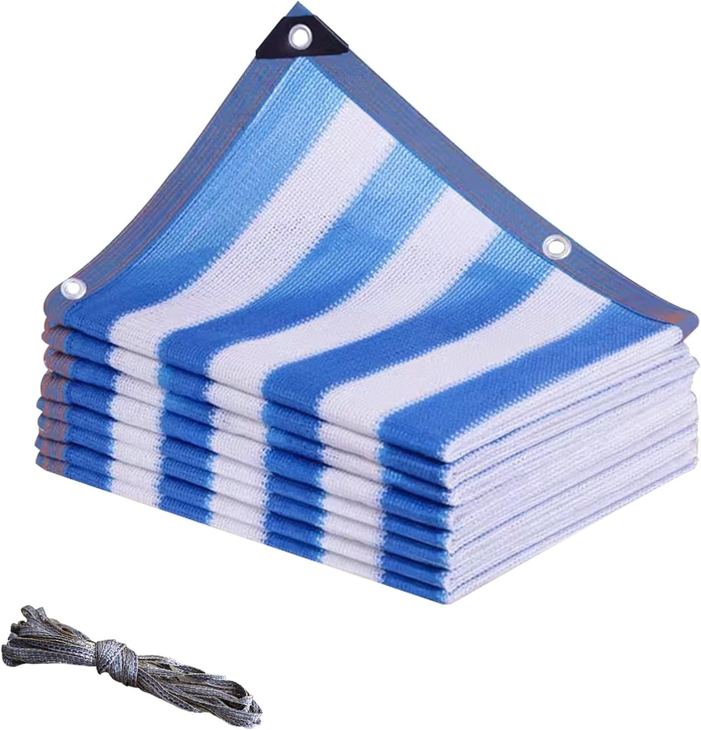Shade Cloth For Patio Tear-Resistant Resistant, Sun Shade Netting, Cover Mesh For Garden Breathable, Sunblock Net For Plants For Outdoor Plant Greenhouse Flowers Pergola Canopy(Blue and white stripes,